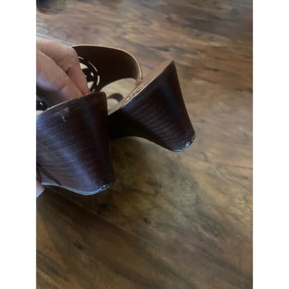 TORY BURCH Zoey Wedge Slide Sandal Slip On Mule Shoes Size 9 Beige VACATION - Picture 7 of 7